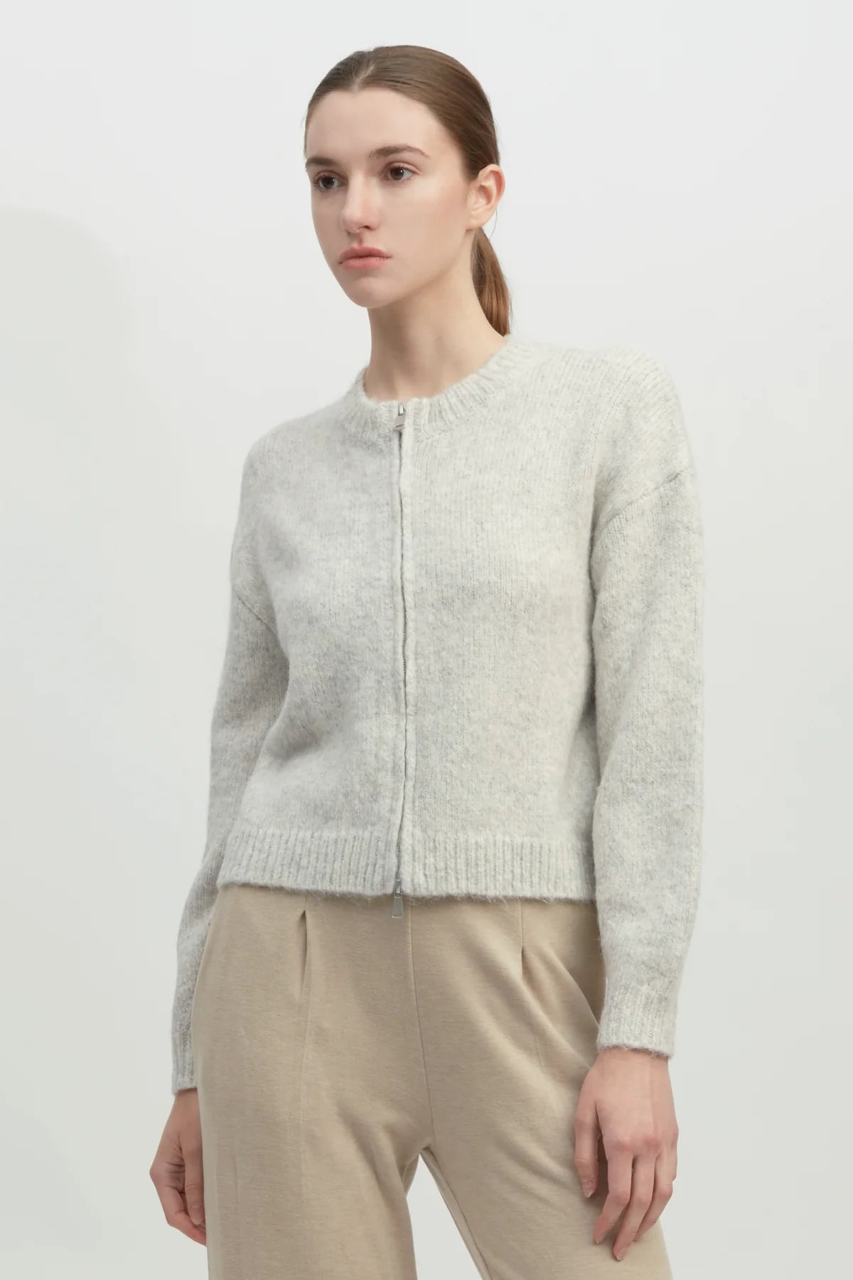 Alpaca Knit Bomber Cardigan