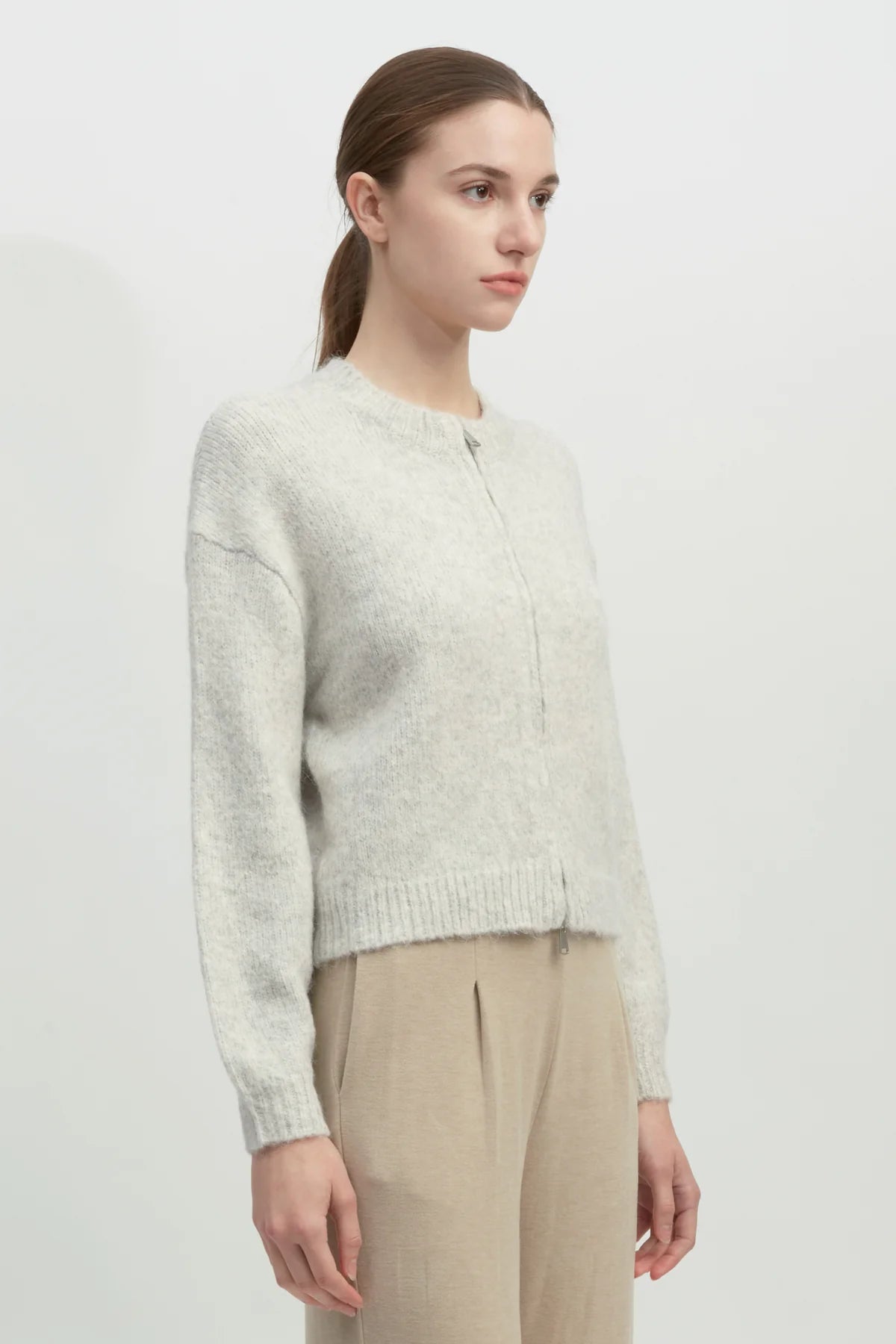 Alpaca Knit Bomber Cardigan