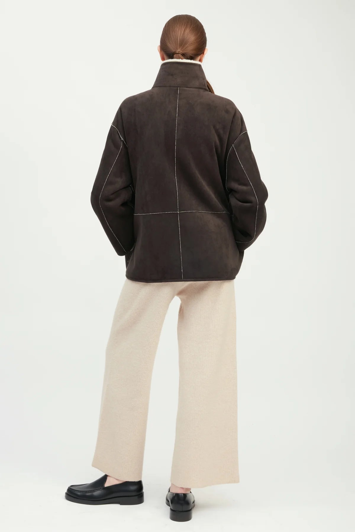 Faux Suede Sherpa Jacket