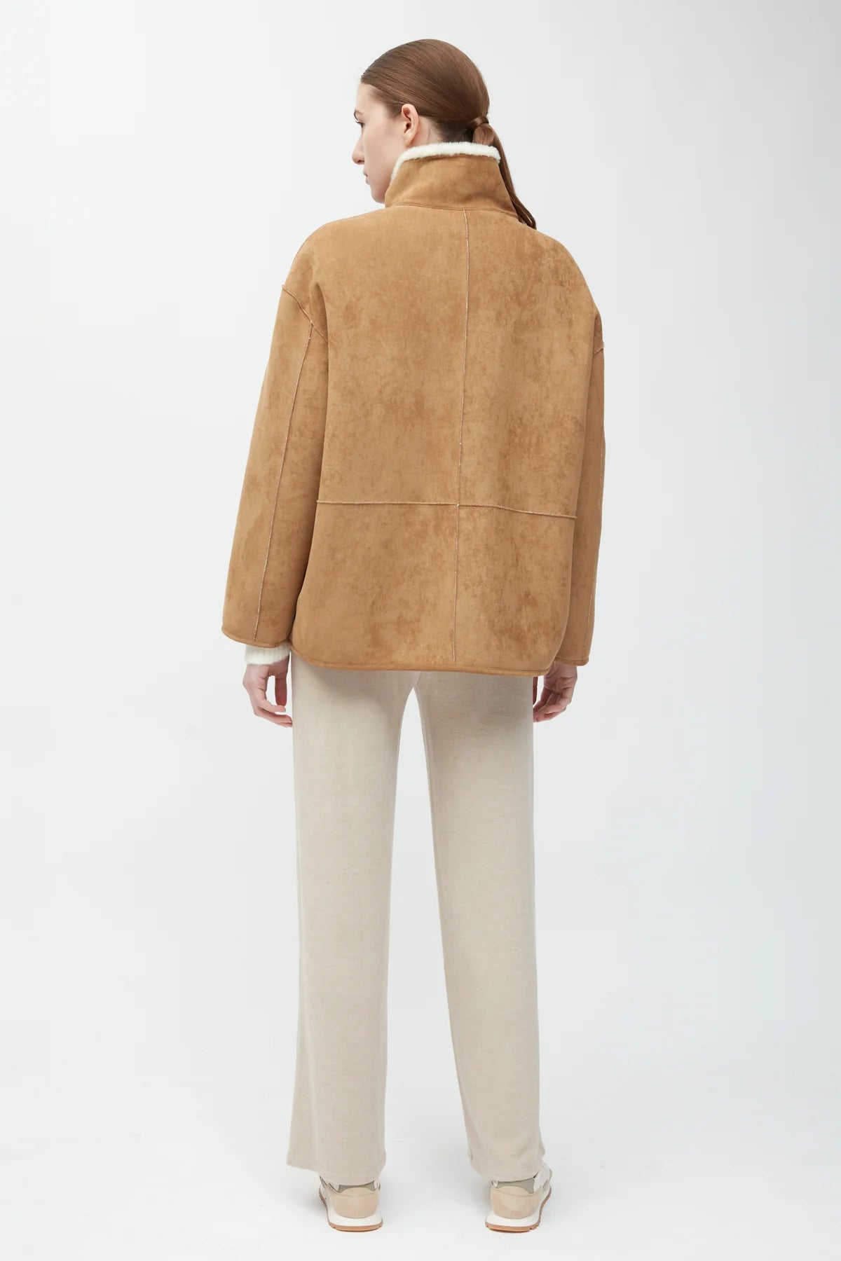 Faux Suede Sherpa Jacket