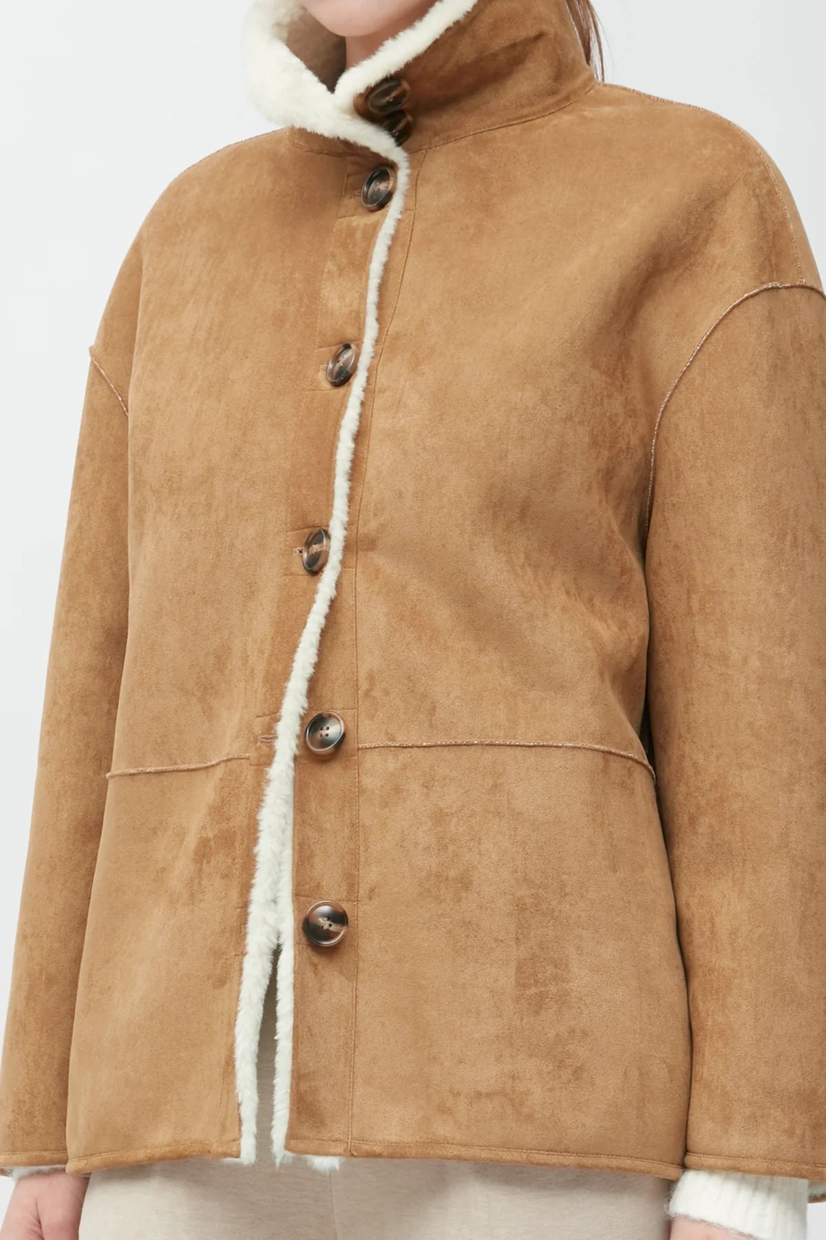 Faux Suede Sherpa Jacket