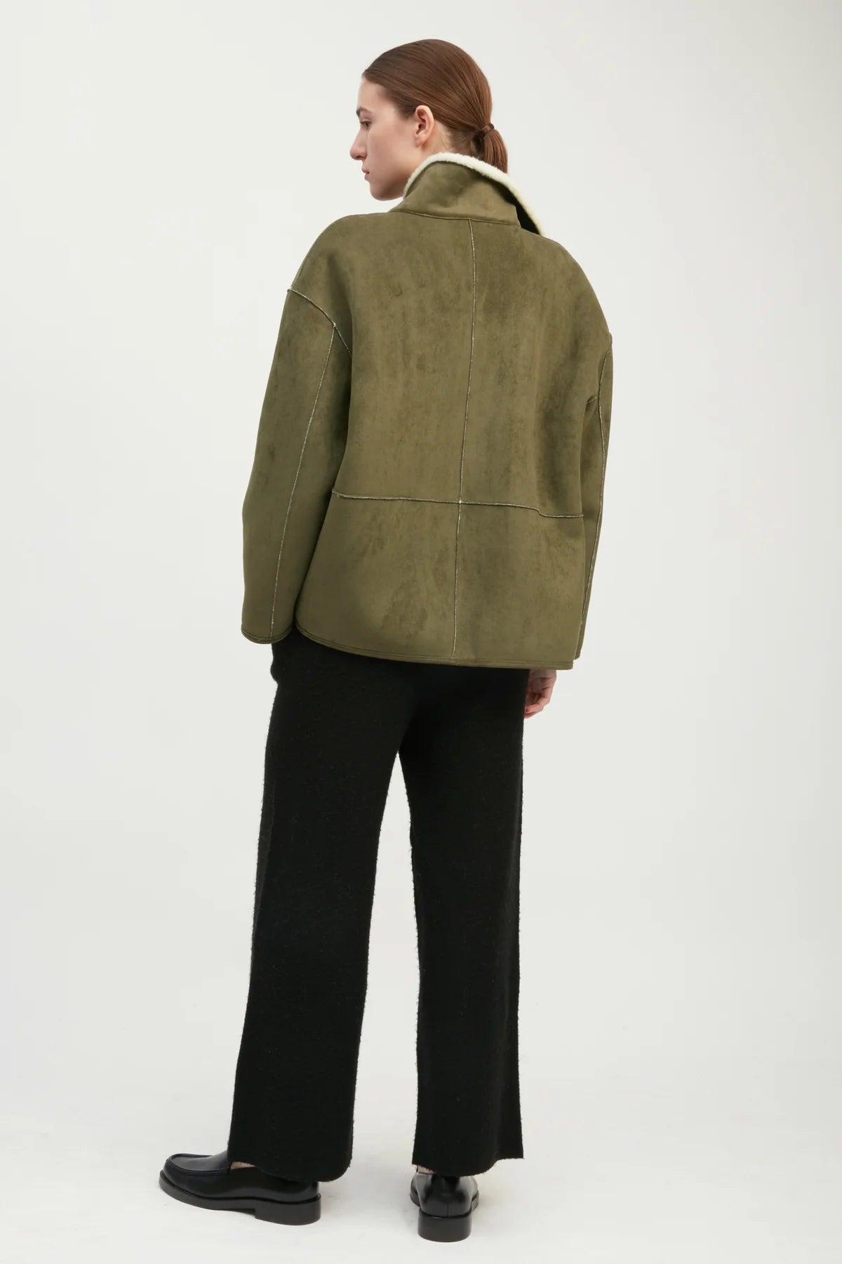 Faux Suede Sherpa Jacket