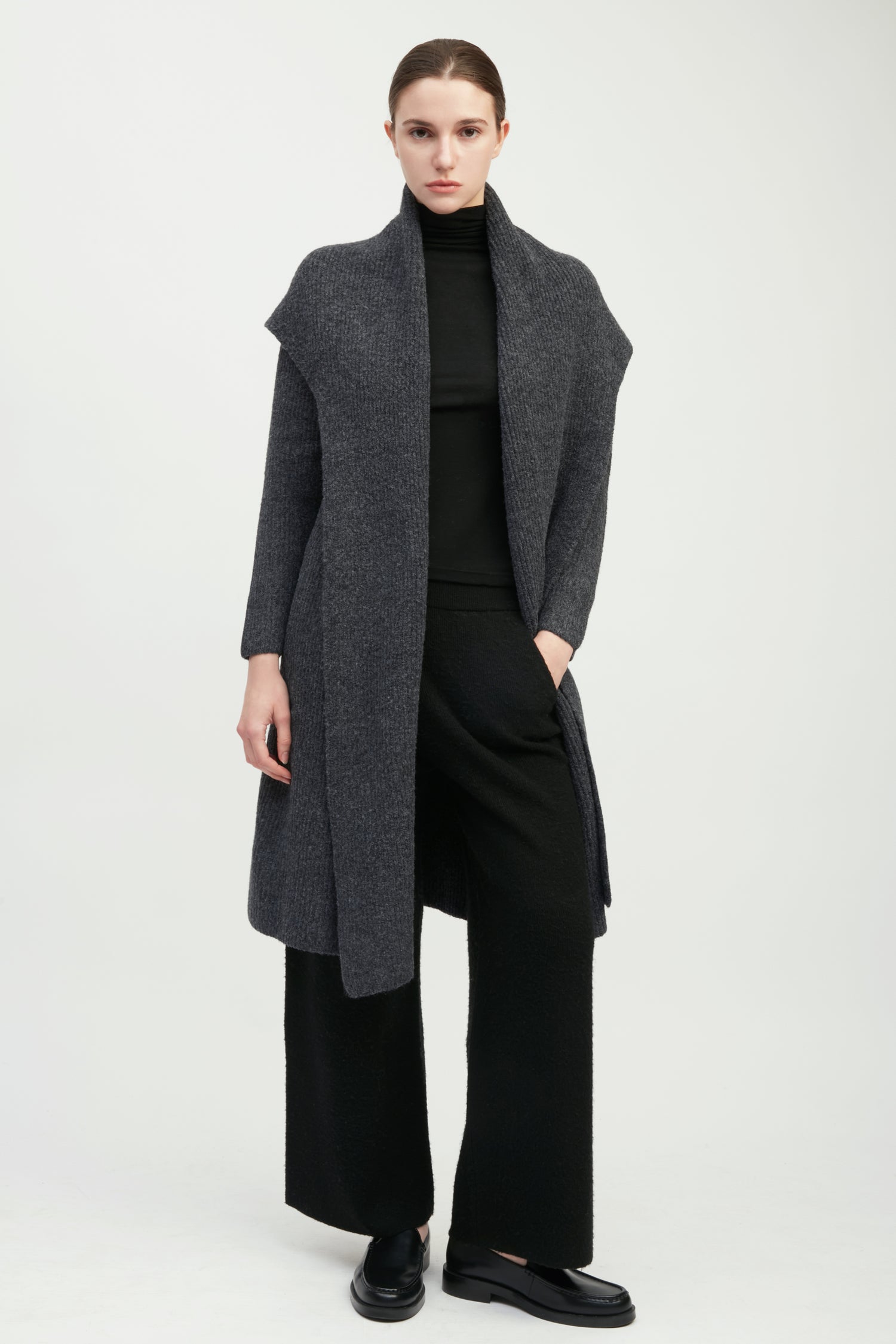 Wide Shawl Collared Cardigan
