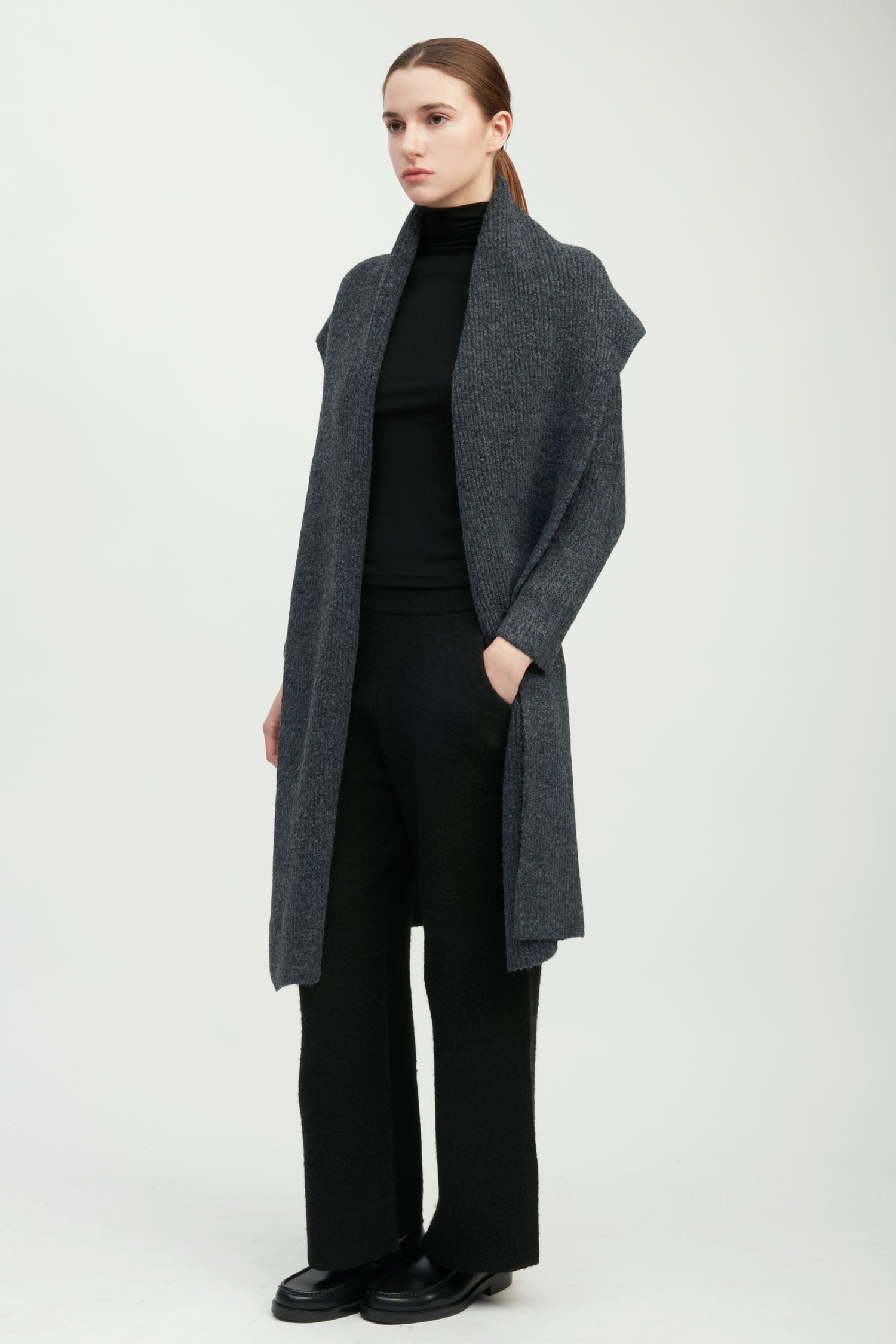 Wide Shawl Collared Cardigan