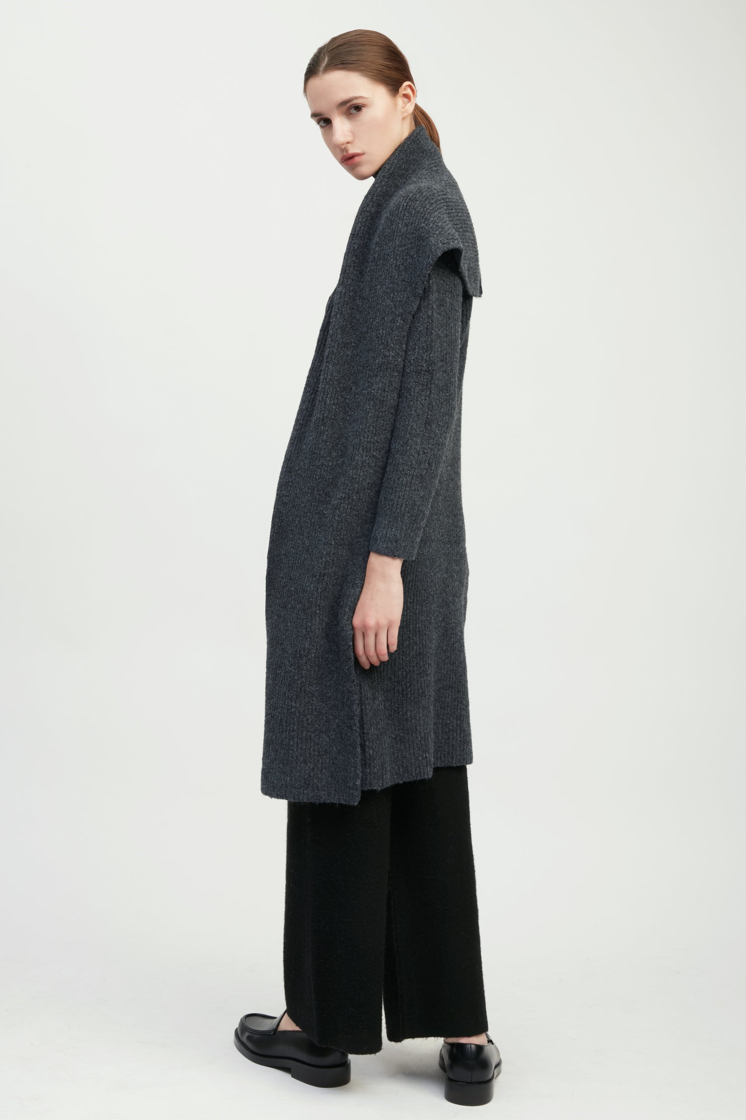 Wide Shawl Collared Cardigan