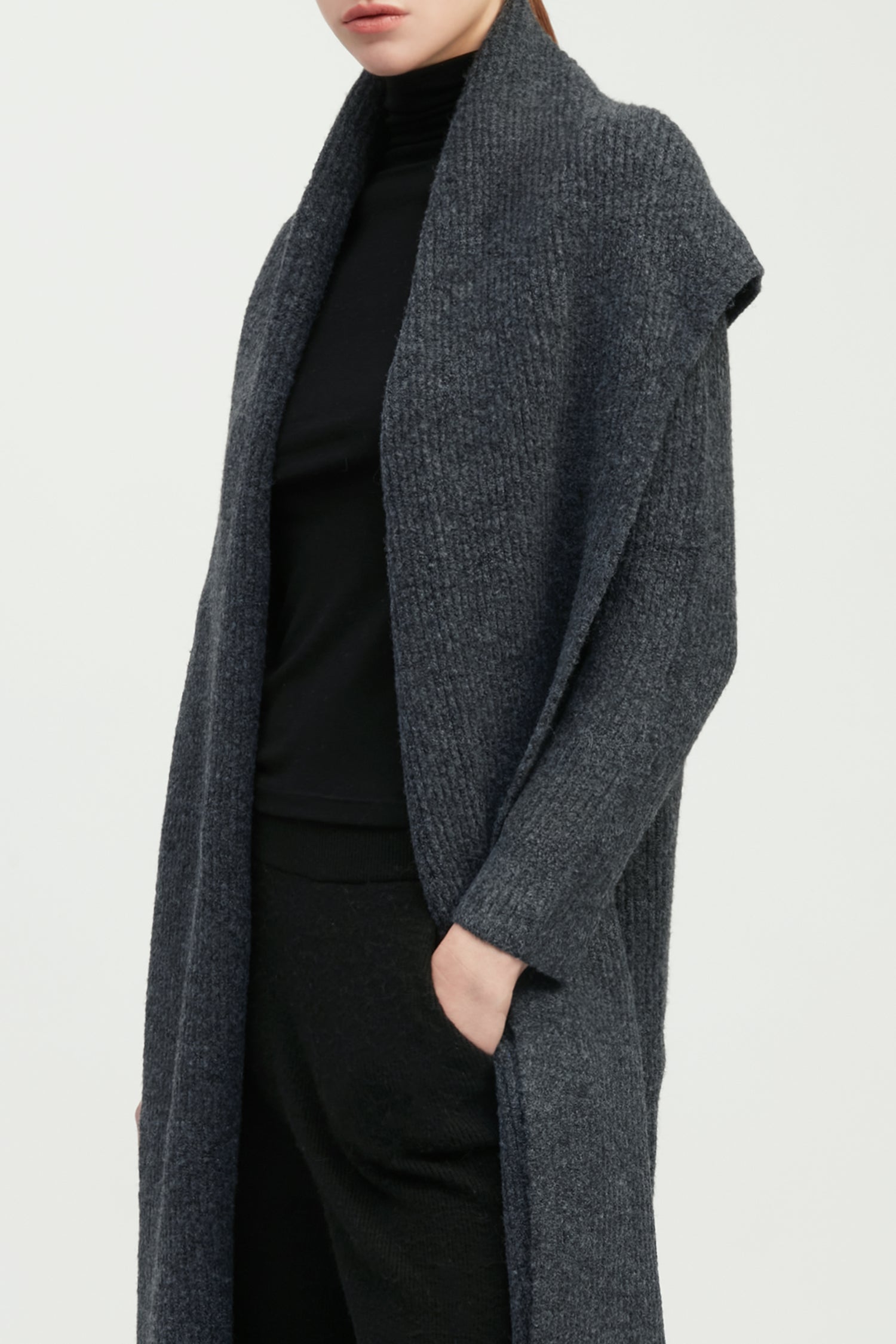 Wide Shawl Collared Cardigan