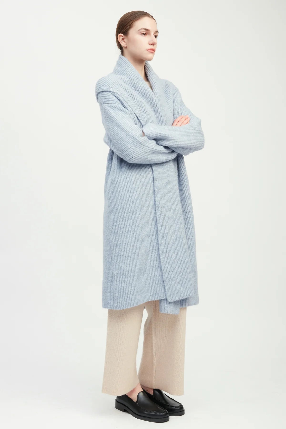 Wide Shawl Collared Cardigan