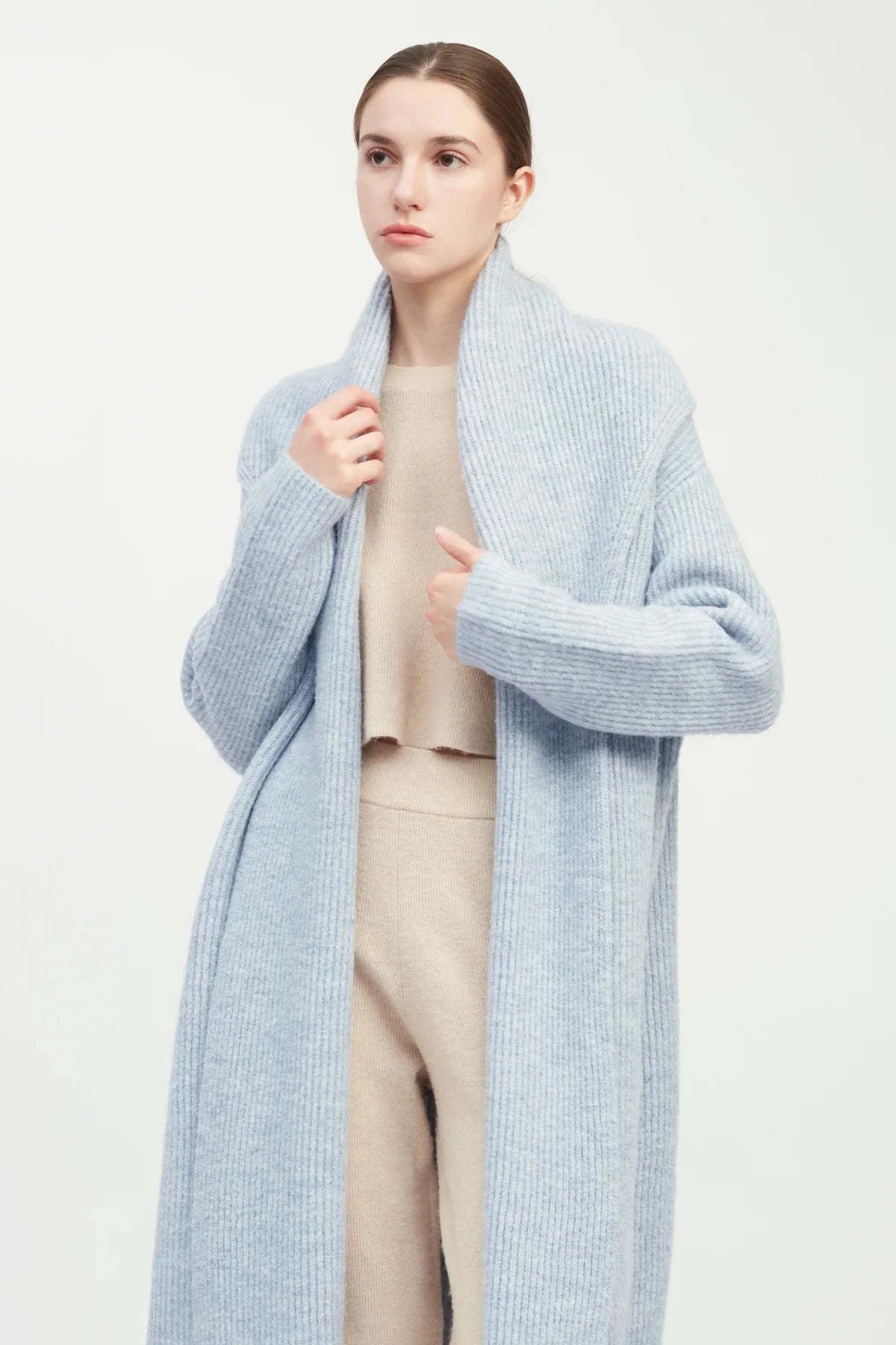 Wide Shawl Collared Cardigan