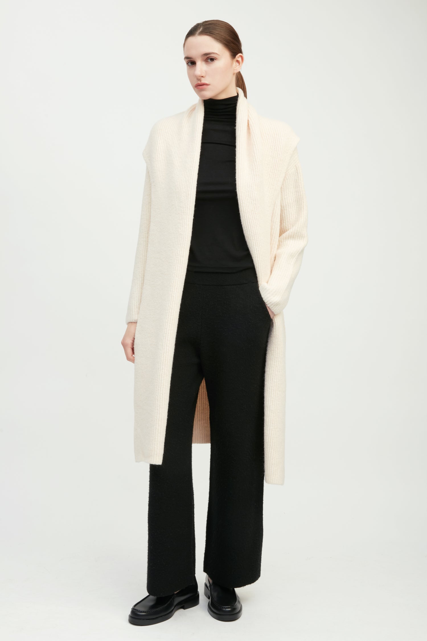 Wide Shawl Collared Cardigan
