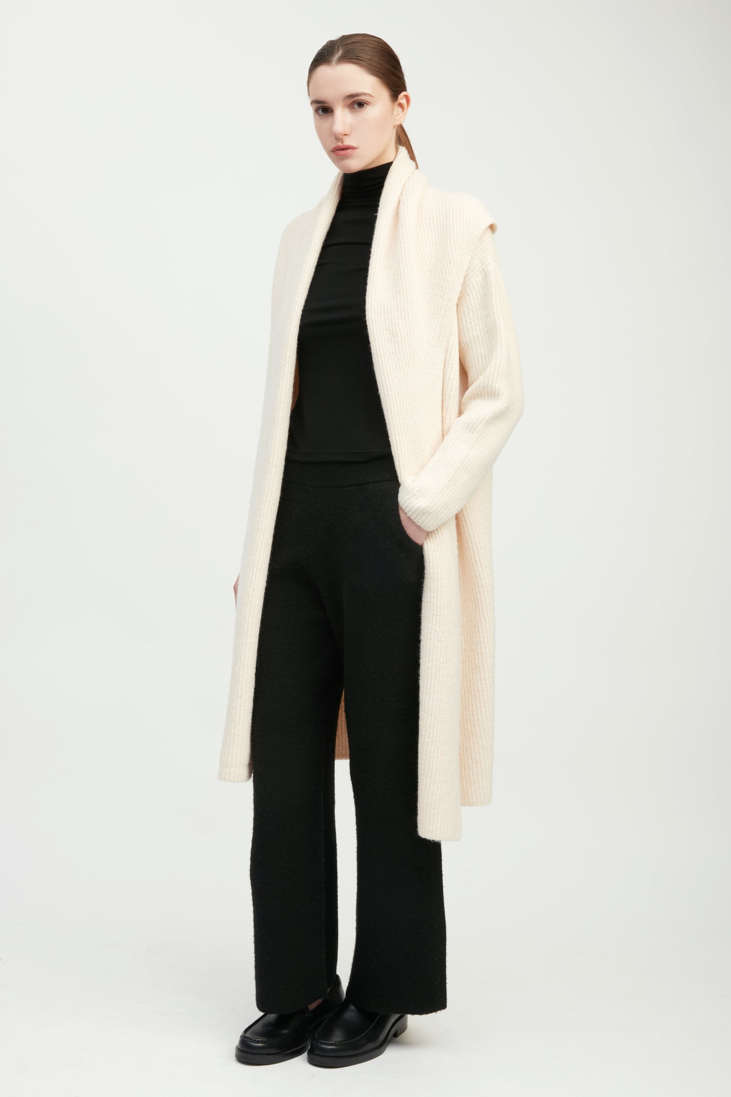 Wide Shawl Collared Cardigan