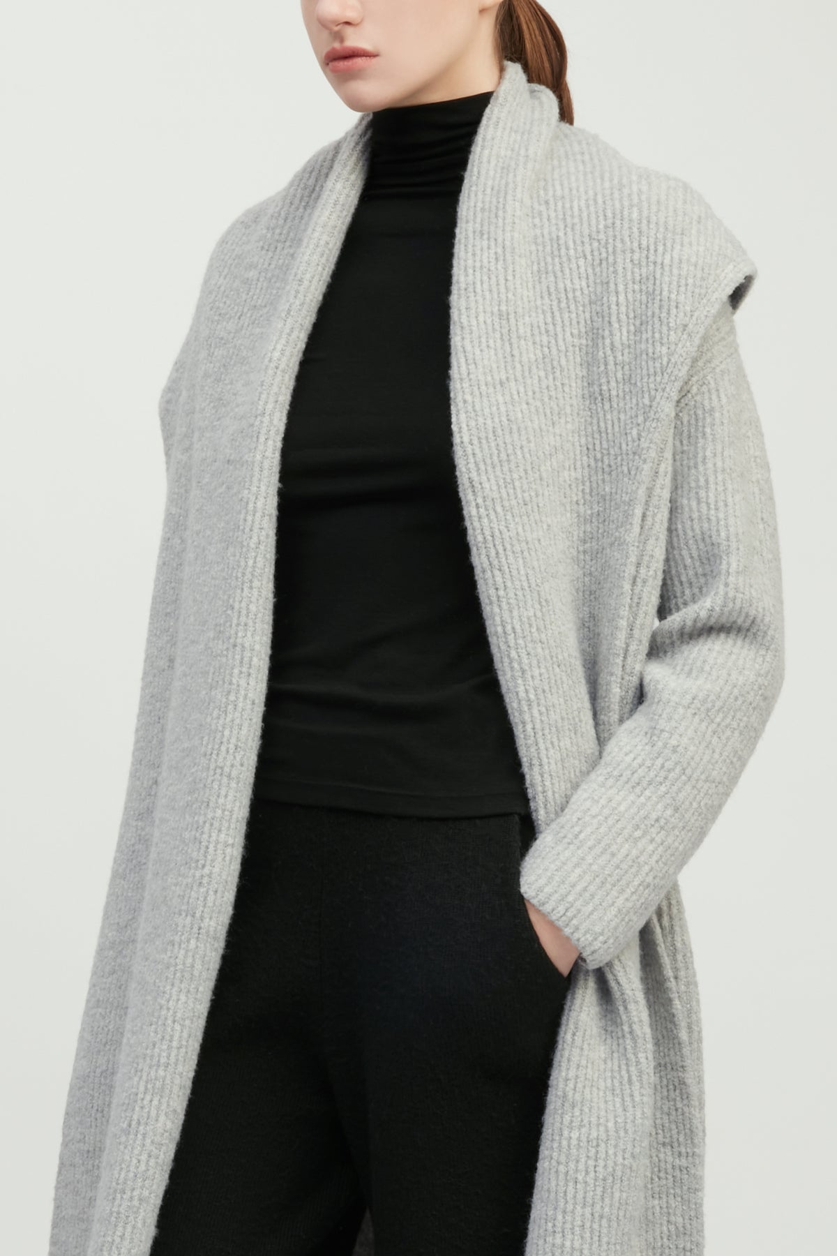 Wide Shawl Collared Cardigan