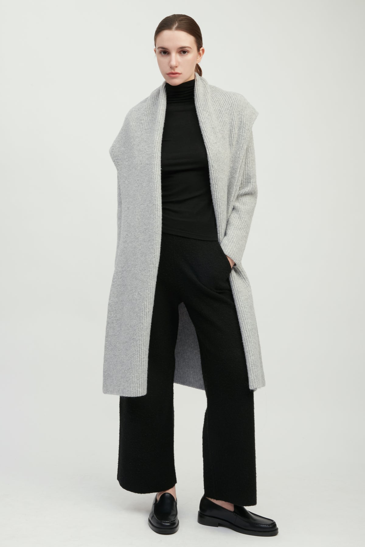 Wide Shawl Collared Cardigan