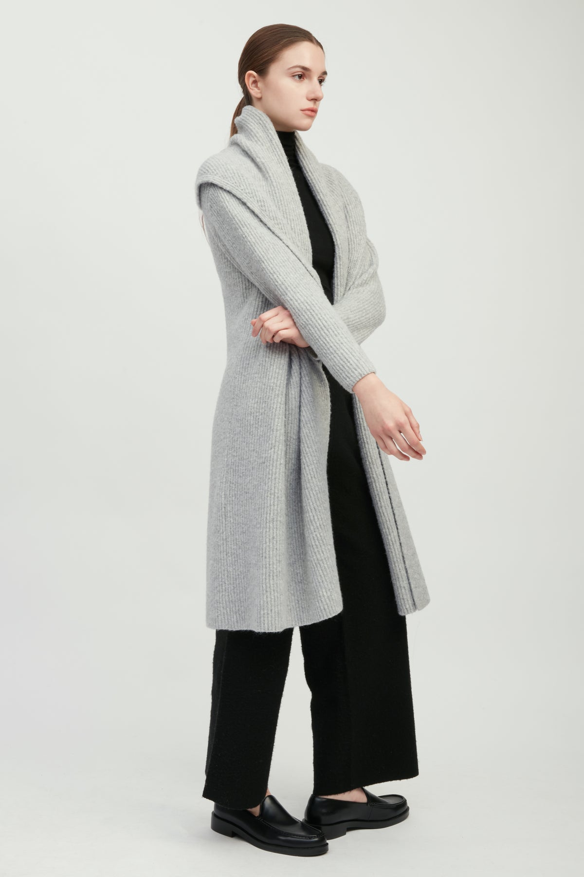 Wide Shawl Collared Cardigan