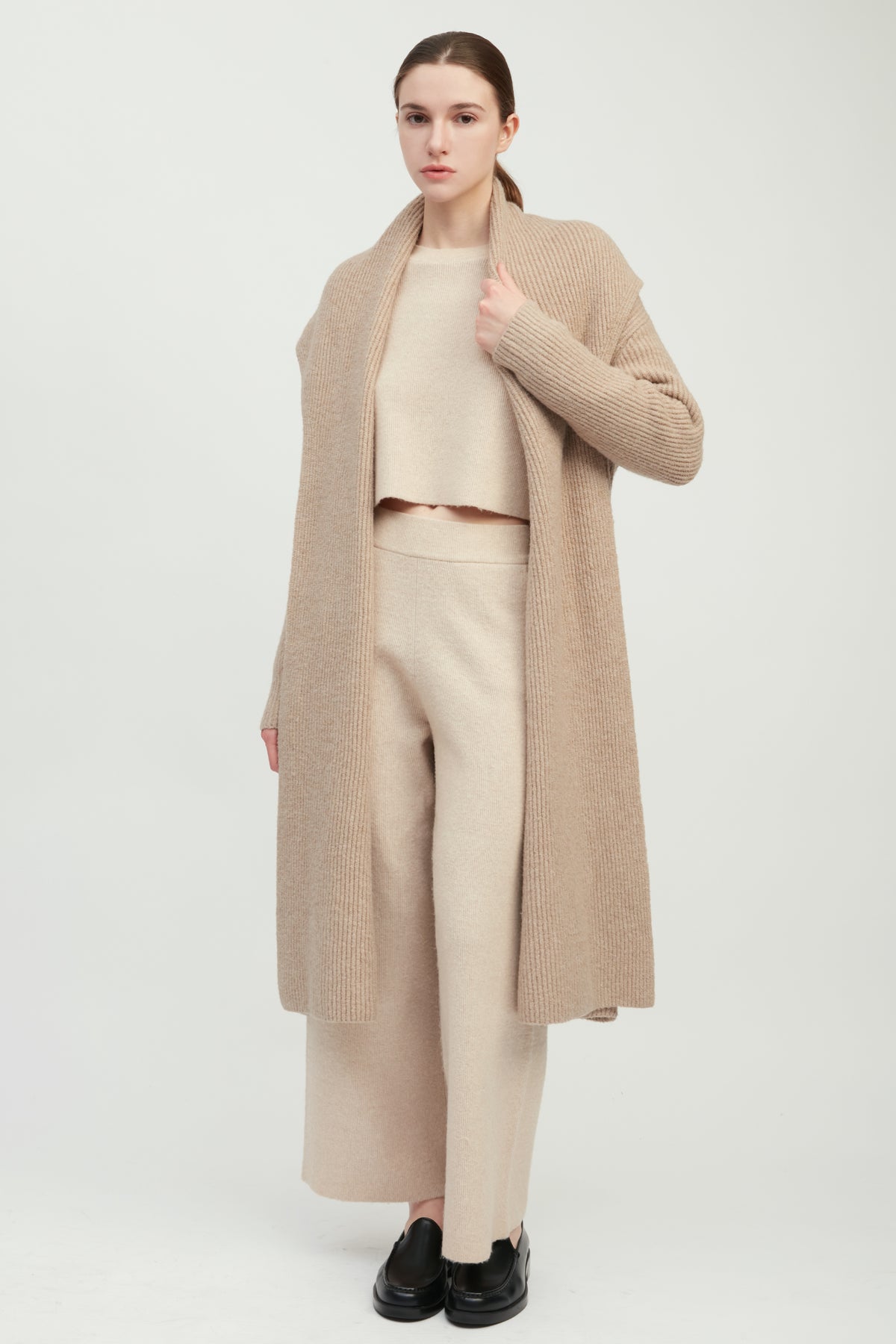 Wide Shawl Collared Cardigan