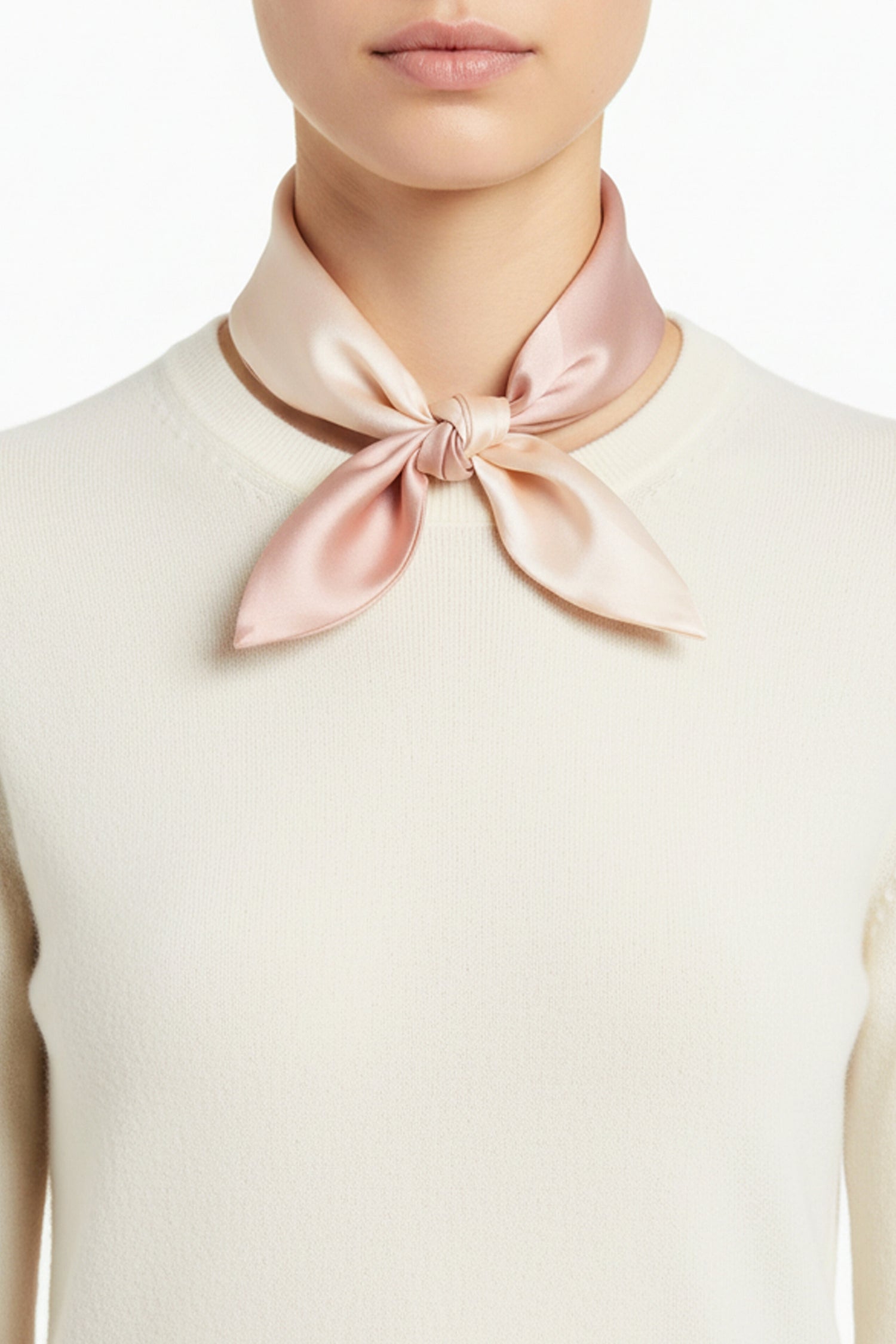 Pink silk bandana with tonal triangle color block design – Common Knit