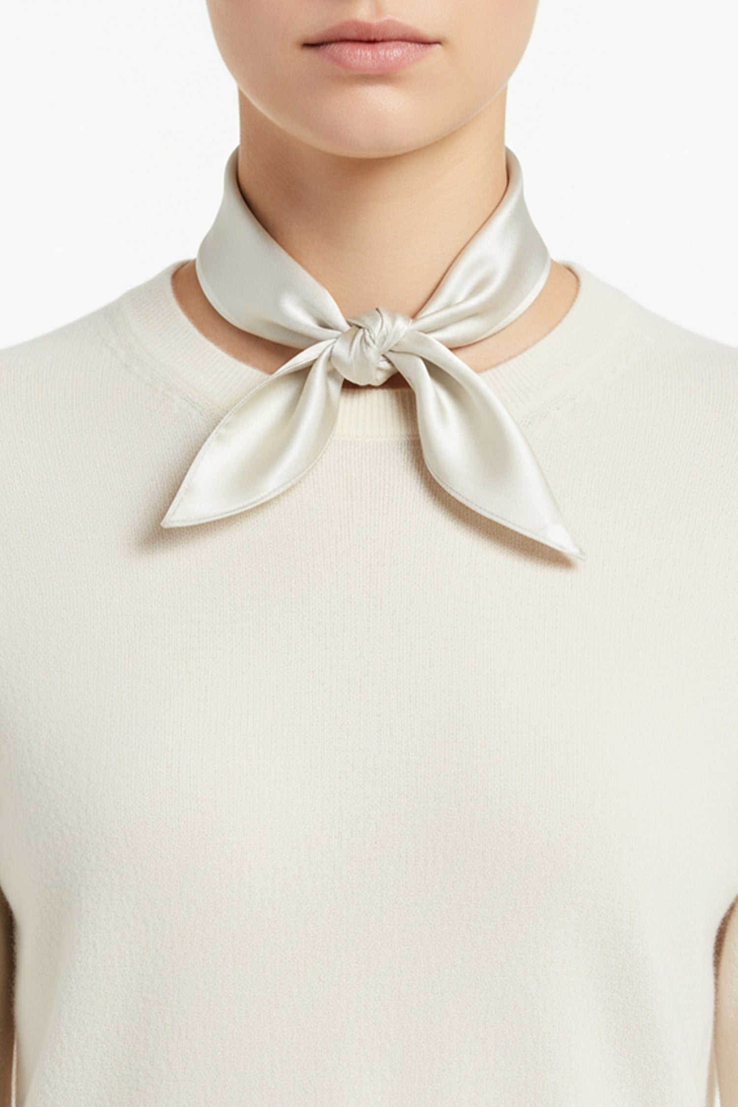 Stone silk bandana with tonal triangle color block design – Common Knit
