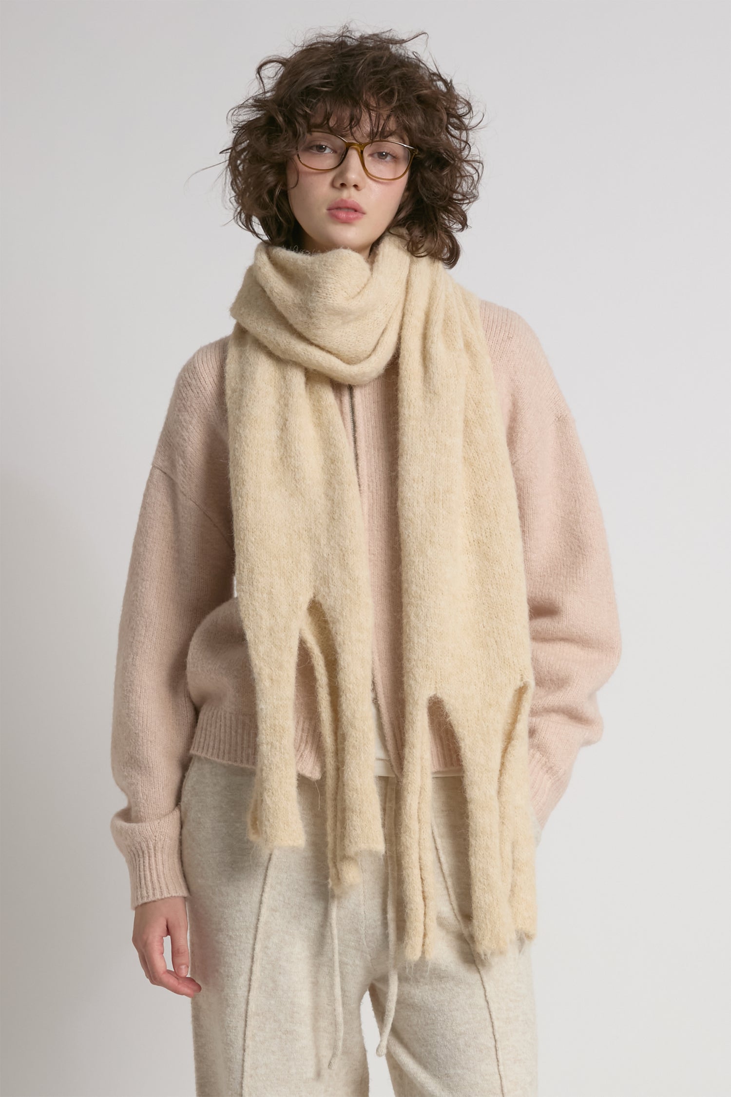 Paint Splashed Grunge Tassel Scarf