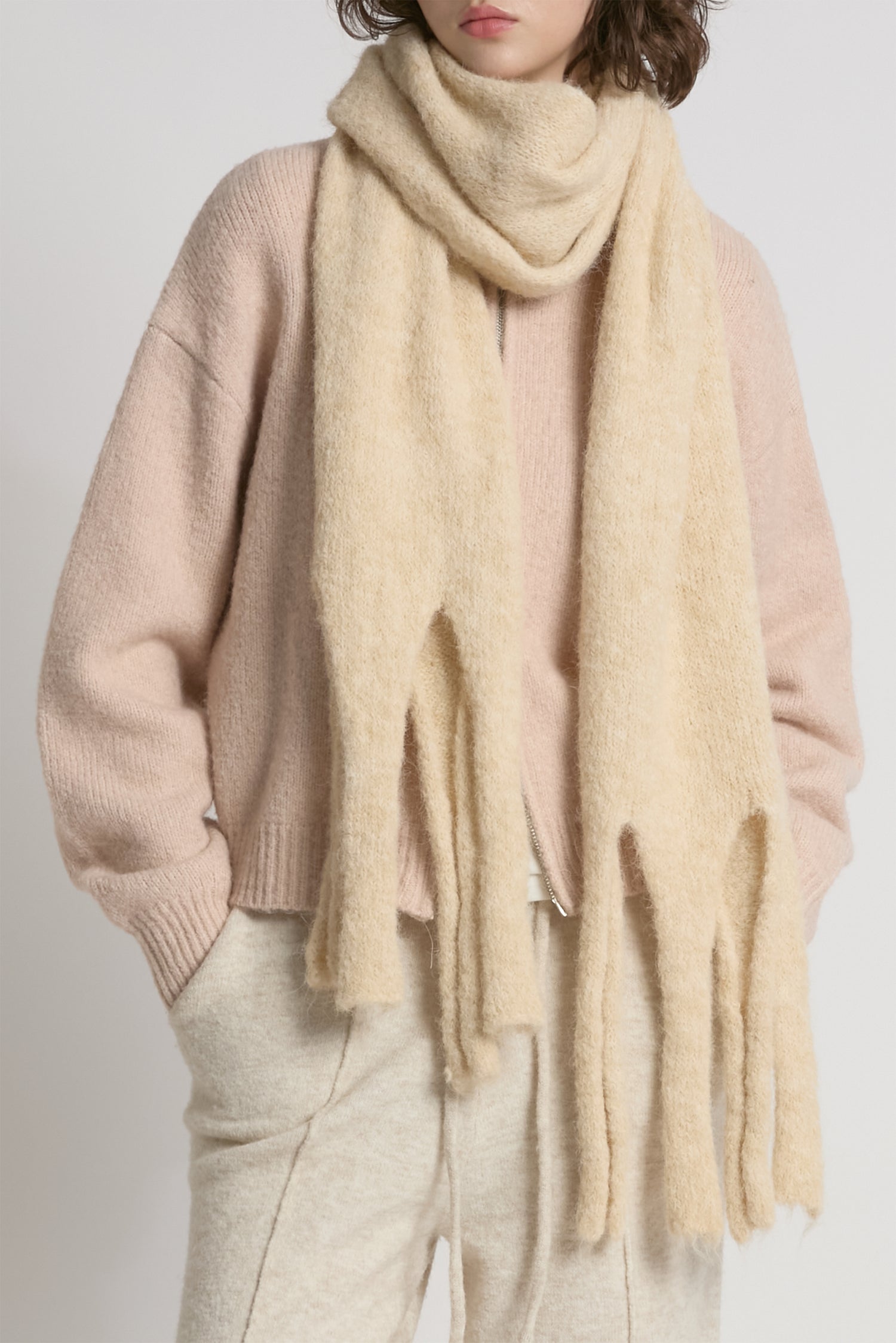 Paint Splashed Grunge Tassel Scarf