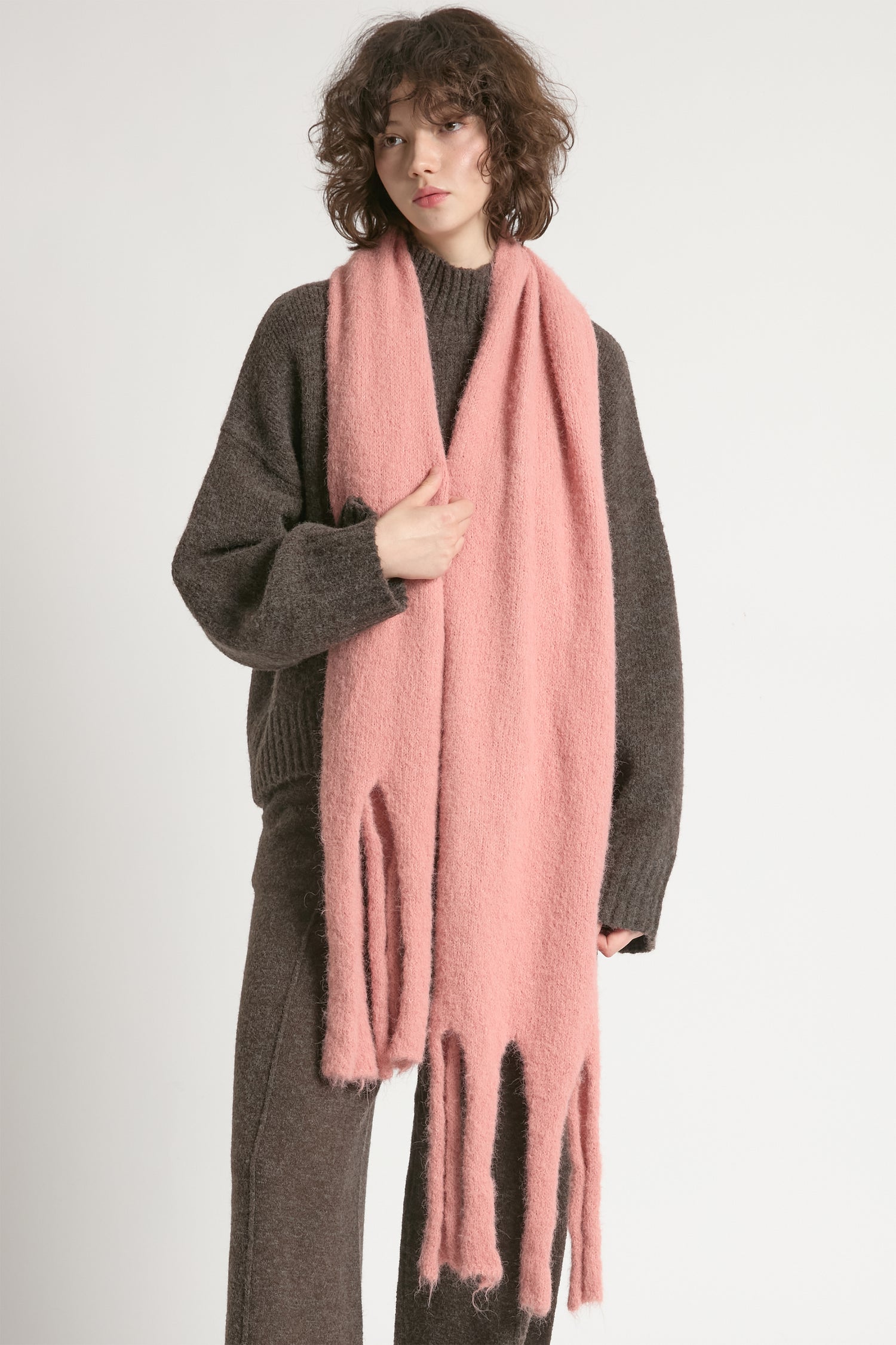 Paint Splashed Grunge Tassel Scarf