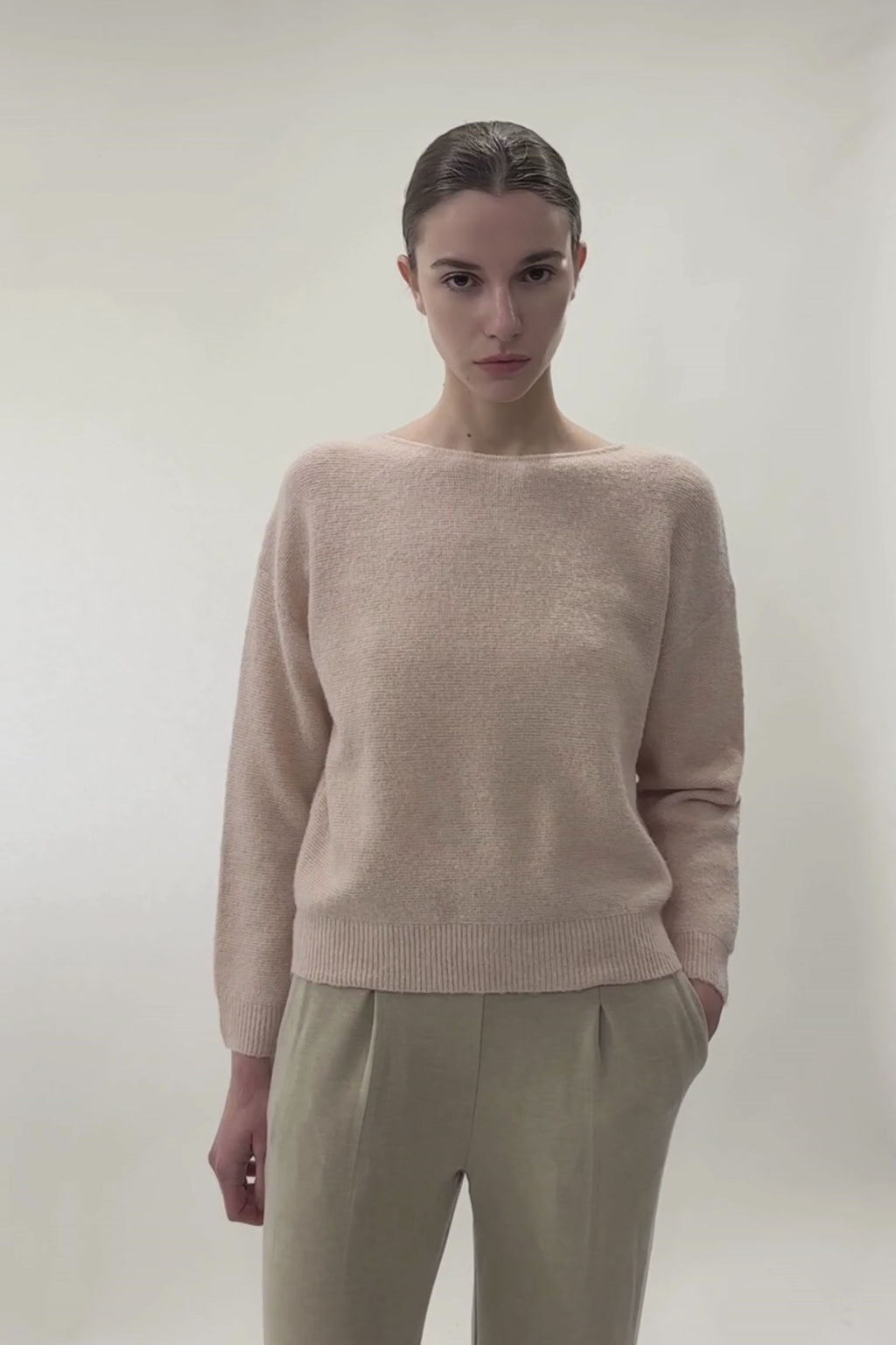 Airy Waffle Boatneck Sweater