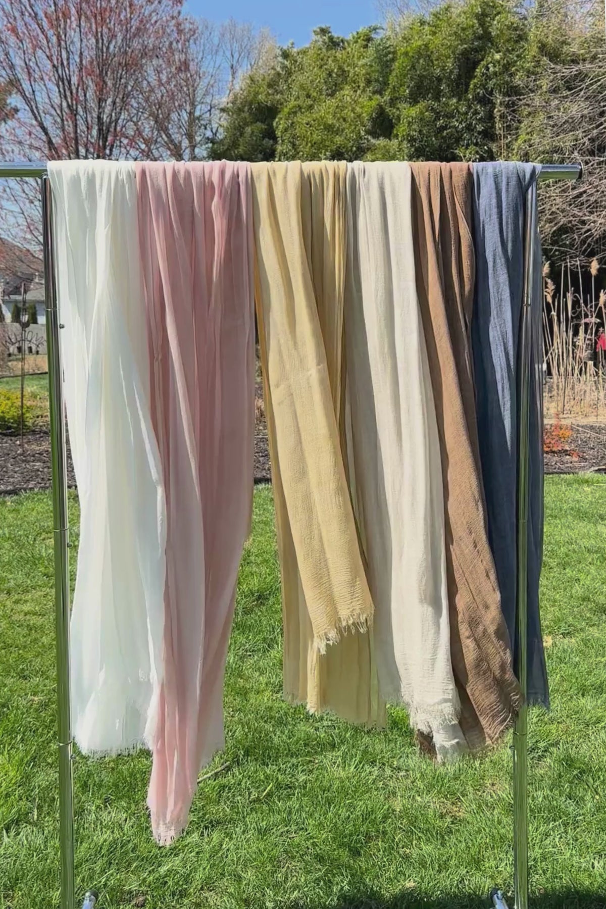 Sheer Cotton Long Scarf