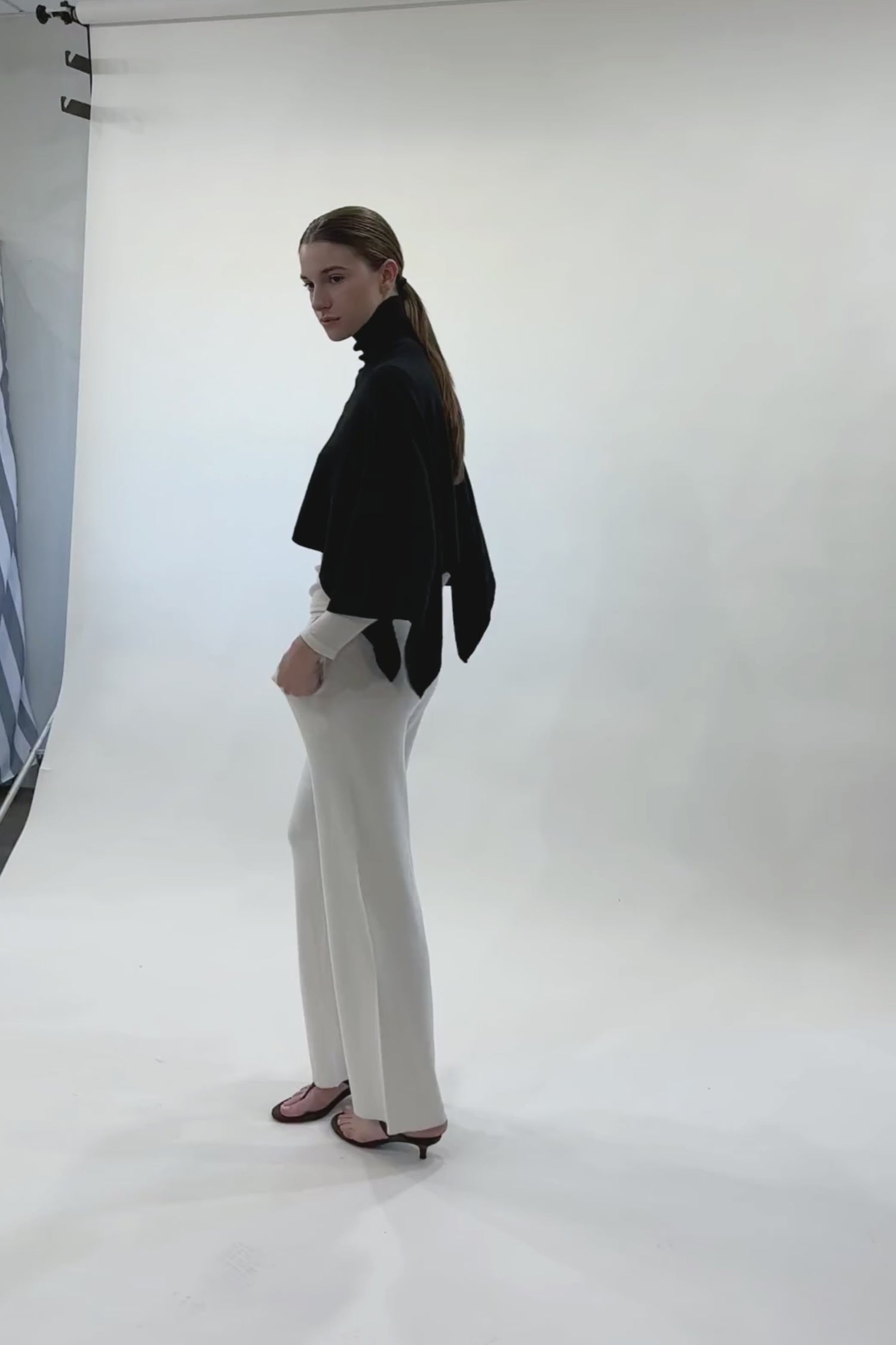 High Neck Cape Top