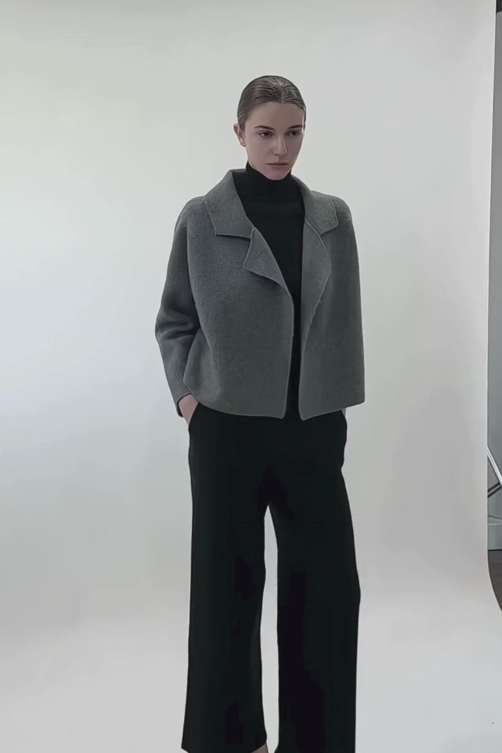 Flap Collar Crop Cardigan