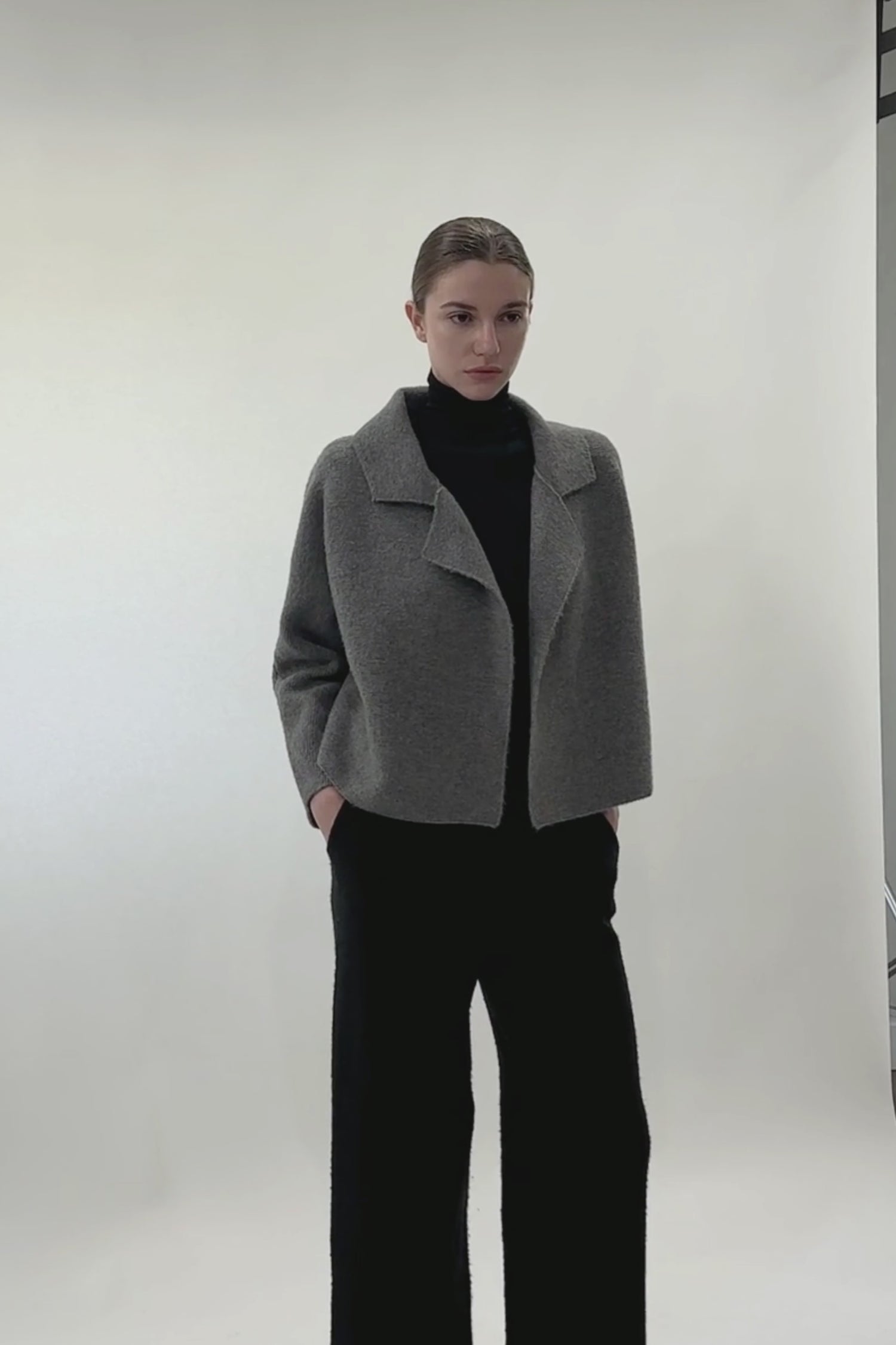 Flap Collar Crop Cardigan